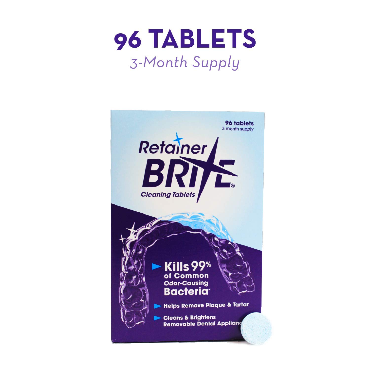 Retainer Brite Tablets for Cleaner Retainers and Dental Appliances - 96 Count : Beauty