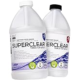 Table Top Epoxy Resin Superclear 1 Gallon | 128 oz Kit, Anti-Yellow Highest UV Impact Resistance, Food Grade Safe, Ultra Crystal Clear Gloss, Bubble Free, Bar & Surface Coat, Tumblers, Wood, DIY