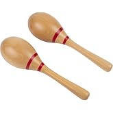 Ubblove Wooden Maracas Instrument, Rhythm Shakers for Musical Party | Crisp Sound from Full Size Percussion Maracas - Clear Rhythm for Adults Studio Recording and Ensemble Practice 8 Inch 2 Pack