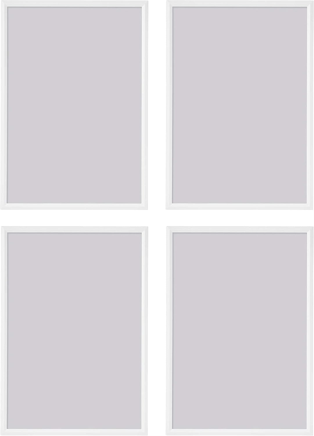 Ikea YLLEVAD A4 21x30cm Lightweight Picture Frame Plastic and Cardboard Picture Frame, Set of 4, White