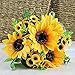 Acamifashion 1 Bouquet Artificial Silk Sunflower 7-Stems Flowers for Home Decoration Wedding Decor, Bride Holding Flowers Floral Decors