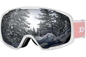 DBIO Ski Goggles Magnetic Lens - Frameless, UV Protection Anti fog OTG Snow/Snowboard Goggles for Men Women Adult Youth
