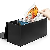 tutata CD Storage Box, DVD Storage Box- Durable 5.2 x 5.75 x 12 Inch Disc Holders with Lids, Store up to 30 CDs- Black 1 PACK