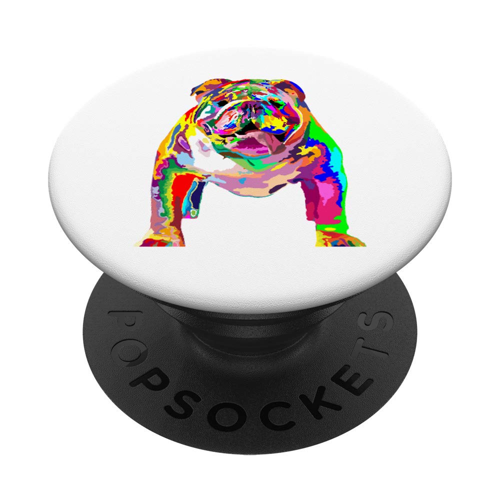 Dog Lover Colorful Cool English Bulldog PopSockets PopGrip: Swappable Grip for Phones & Tablets