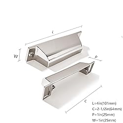 ZAUYX 10 Pack 2-1/2 Inch Center to Center Polished