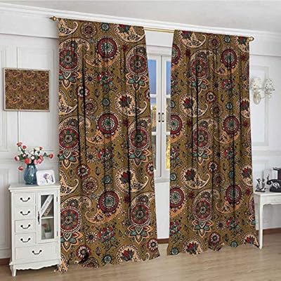 Amazon Com Youpinnong Paisley Widened Room Darkening Curtains