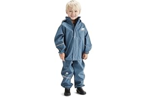 CeLaVi Kids Rain and Snow Suit for Boys Girls with Detachable Hood, Waterproof Raincoat and Pants - Ideal for Rain and Snow