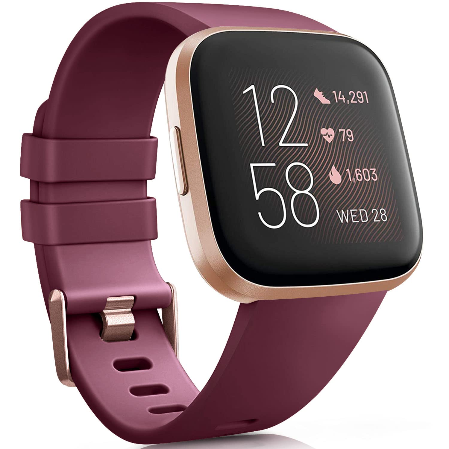 Wanme Strap for Fitbit Versa 2, Versa Lite, Compatible for Men/Women, Silicone Sport Classic Replacement — image 1