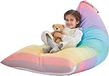 Nobildonna Extra Large 250L Bean Bag Cover Only Rainbow Stuffed Animal Storage