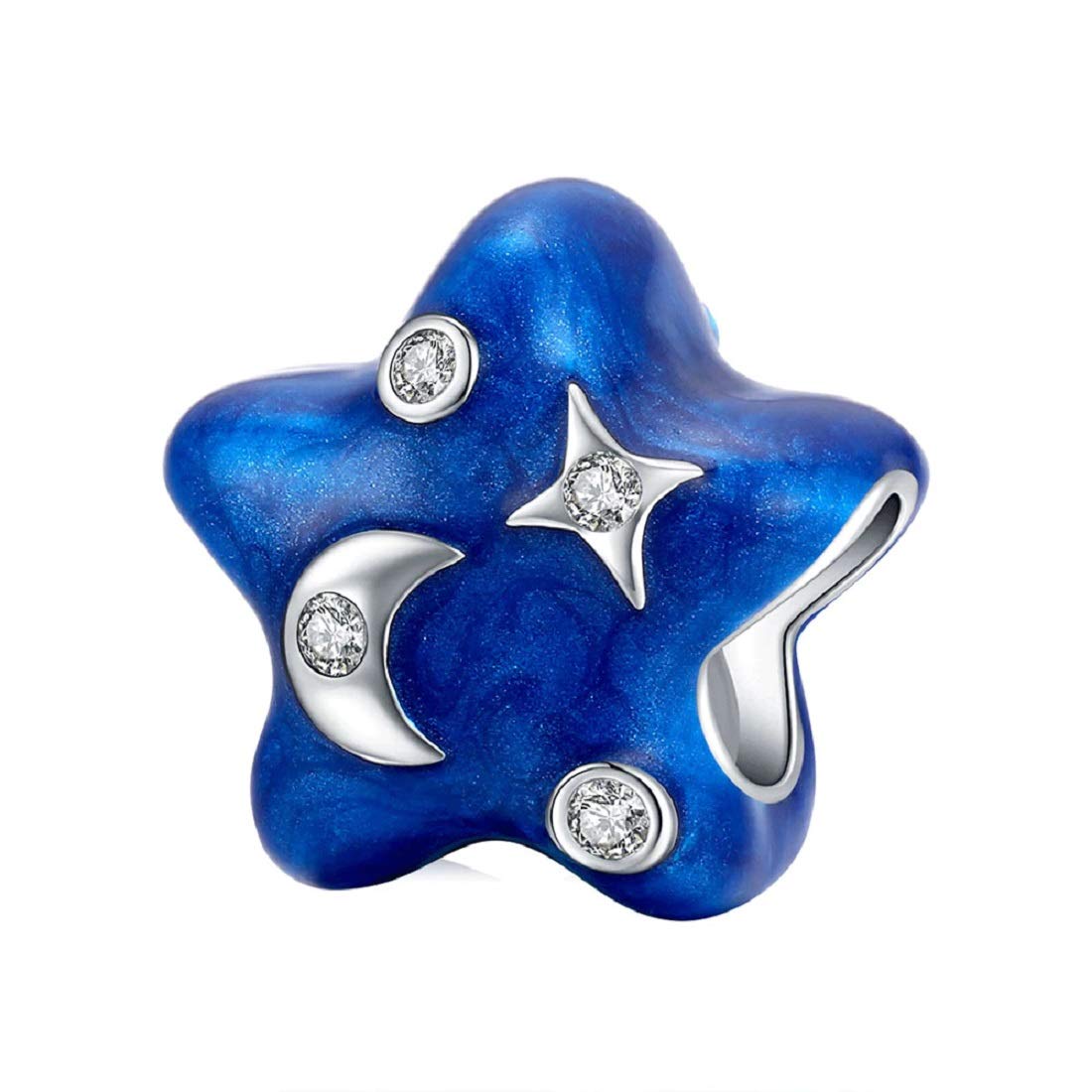 Featherwish Star Moon Family Charm Bead Fits And Compatible With Pandora Bracelets Gift For Friend Christmas Daughter Wife Daughter Mum Sister