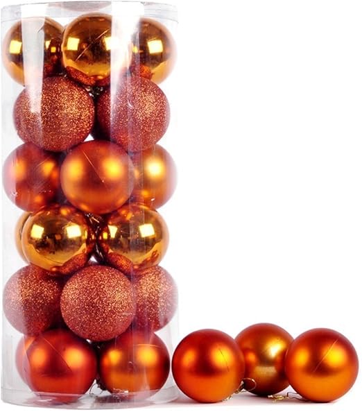 Ilovediy 2448pcs Boules De Noël En Plastique Pour La Décoration Fete Noël 24pcs 3cm Orange