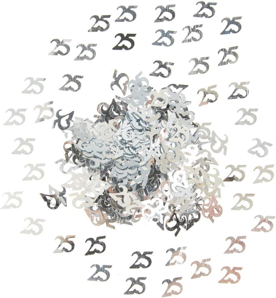 Folat - 25th Birthday/Anniversary Confetti - Silver, Costumes - Image 3