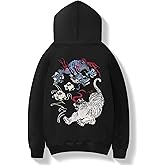 Niepce Inc Streetwear Men's Dragon Embroidered Heavyweight Graphic Hoodies