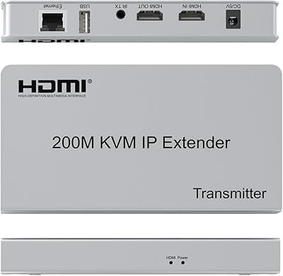 XYKJOBC HDMI KVM IP Extender 200M 1080P RJ45 Cat6/7 USB Mouse Keyboard