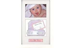 Malden International Designs 8280-46 Baby Memories Baby Memoto Shadowbox Picture Frame, 4x6, White