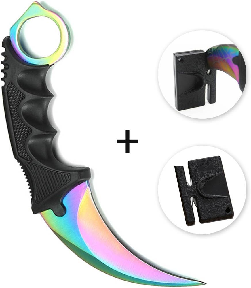 Morpho Diana Tactical Hawkbill Karambit Knife with Sheath and Cord (color)