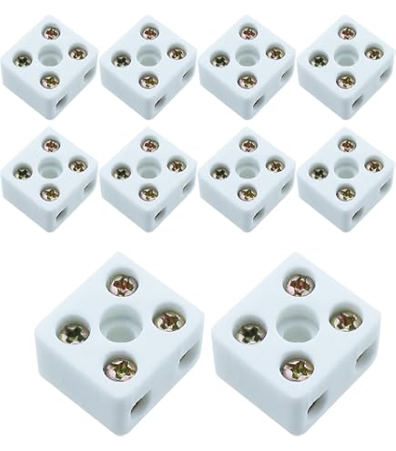 uxcell 2 Way 16A Ceramics Terminal Blocks High Temp Porcelain