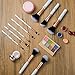 Marble Makeup Brush Set, Zodaca 10-piece Professional Stylish Eyeshadow Foundation Concealer Contour Cosmetic Travel Brush Kit with Wooden Handles
