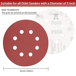 Akjwp 5-Inch 8-Hole Sanding Disc Hook and Loop
