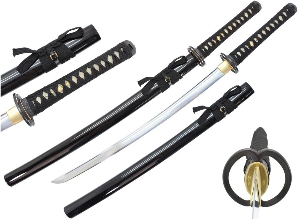RYUJIN Hatamoto Series Iaito Youth Katana 36" Hand Forged 1060 Carbon Steel Differentially Hardened Shinogi Zukuri Bo-Hi Blade with Blunted Edge and Real Ray Skin Handle