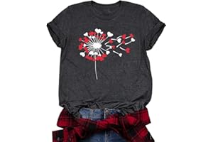 YMOSHOE Valentine's Day Shirts for Women Cute Love Heart Graphic T-Shirt Short Sleeve Teacher Valentines Gift Tee Tops