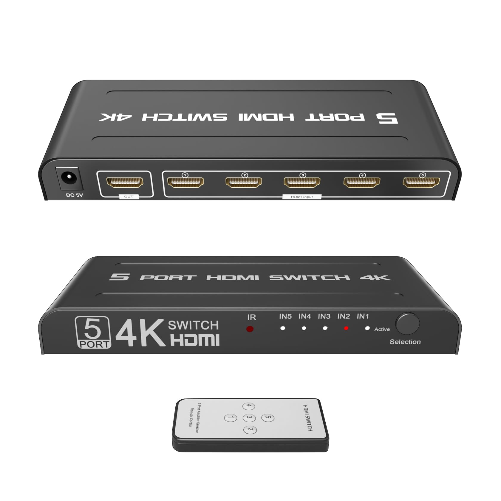 Mua KAGO HDMI Switch 5 in 1 Out 4K HDMI Selector Box with Remote,5 Ports HDMI auto switcher