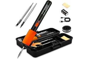 KINGSOM Cordless Soldering Iron Kit, 2 in 1 Corded/Wireless Soldering Iron Cordless, 8 Seconds Fast Heating with Stand Portable, 500°F-842°F Adjustable Temp for DIY, Appliance Repair