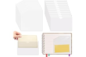 20 Pieces 2 Styles Clear Adhesive Planner Pockets, Top Open Planners Index Card Sleeves Sticky & Adhesive Clear Corner Pocket