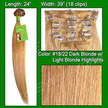 Amazon Com Pro Extensions 24 18 22 Dark Blonde Clip In Grade A