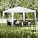 Tangkula 10 x 10Ft Outdoor Canopy Tent, Portable Wedding Party Tent, Outside Event Tents for Party, Patio Parties Tent for Backyard, White Tent