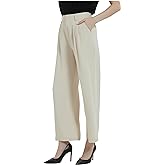 Tronjori Women High Waist Casual Straight Leg Long Business Work Suit Dress Pants Wide Leg Trousers Regular Waistband