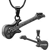 Charms Urn Necklace for Ashes Guitar Guitar Cremation Jewelry for Ashes Stainless Steel Memorial Jewelry -in Loving Memory