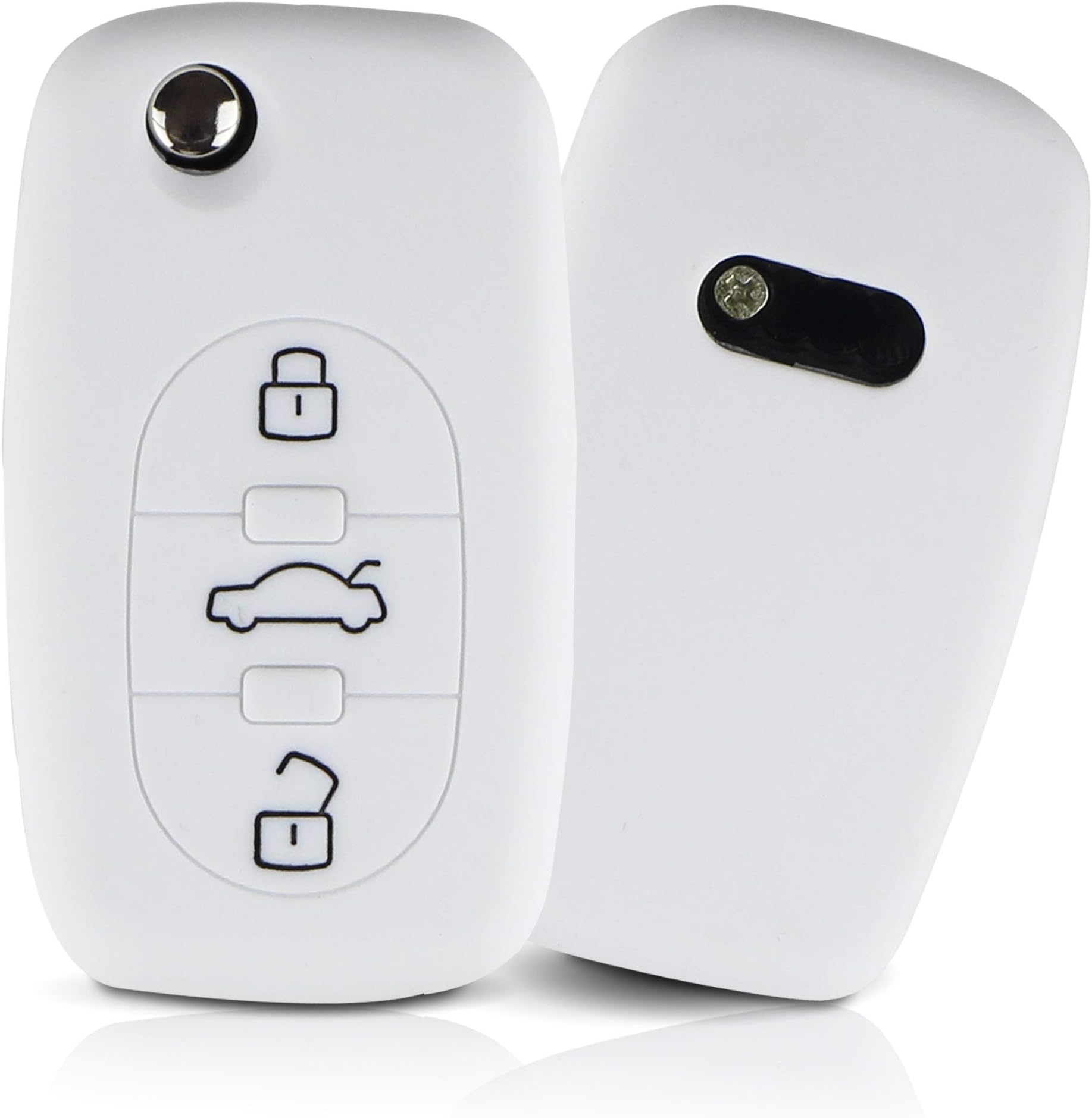 ASARAH Key cover compatible wih Audi and made of PREMIUM silicone, protective cover for car key, cover for key type 3BKB - White