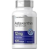 Horbäach Astaxanthin Supplement | 12mg | 120 Softgels | Triple Strength | from Microalgae | Non-GMO & Gluten Free