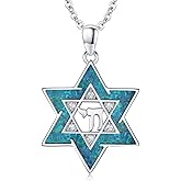 Kootwo Star Of David Necklace 925 Sterling Silver Jewish Star Pendant Jewish Jewelry Hanukkah Gifts for Women Men