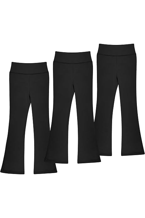 Leggings évasés Pour Filles – Taille Haute, Coton Extensible, Pour école, Sport, Décontracté - 13