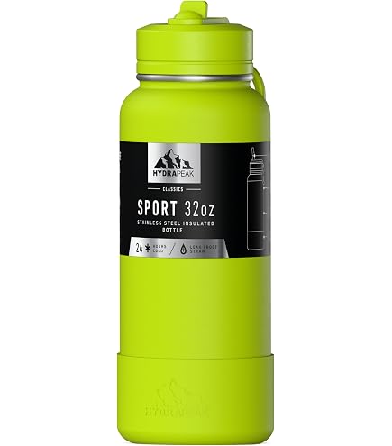 Hydrapeak 32oz Sport Insulated Water Bottle with Straw or Chug Lid