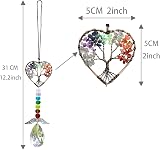 Peili Healing Crystal Tree of Life Sun Catcher with Wings 7 Chakras Heart view 3