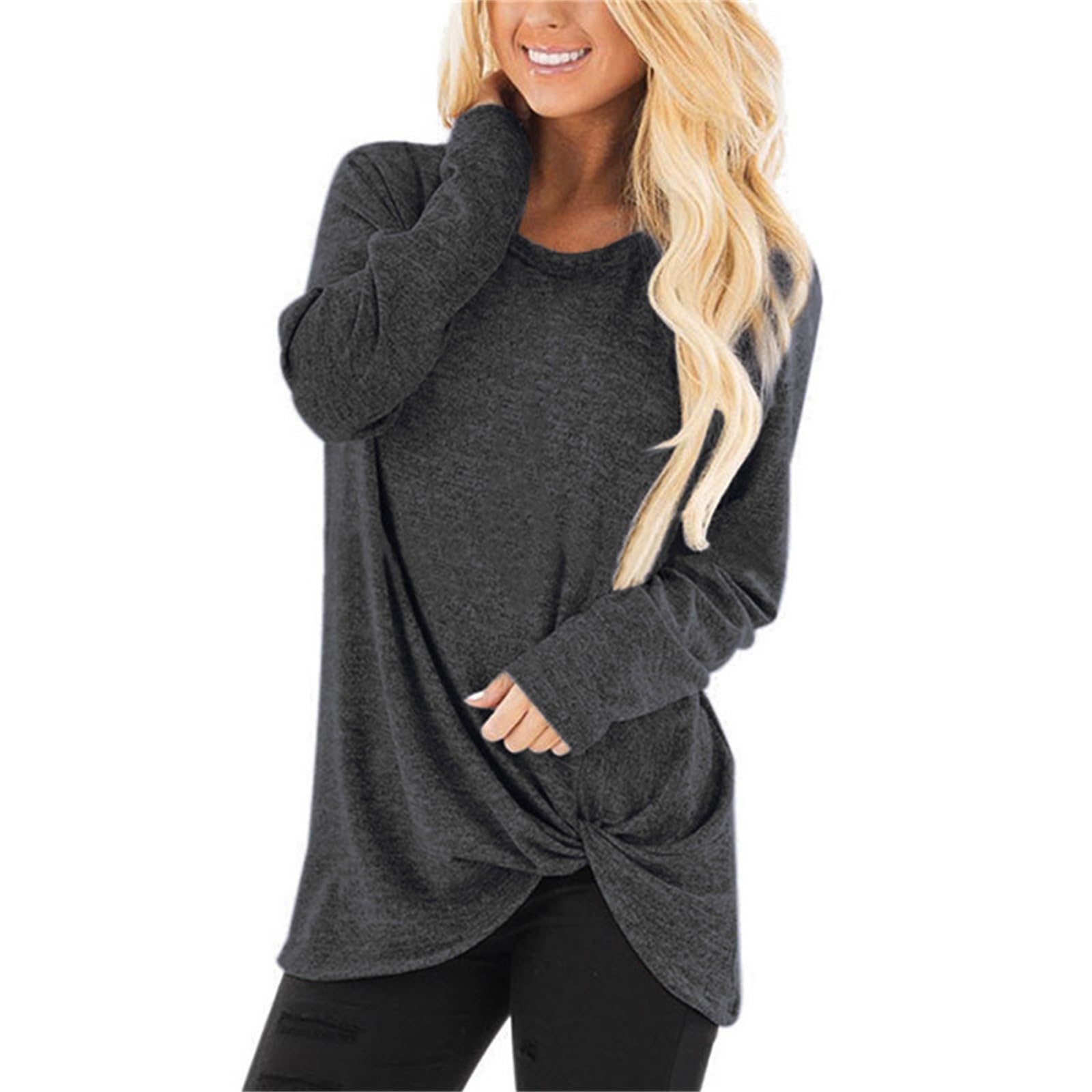 WUAI 2018, Womens Casual Shirts Long Sleeve O-Neck