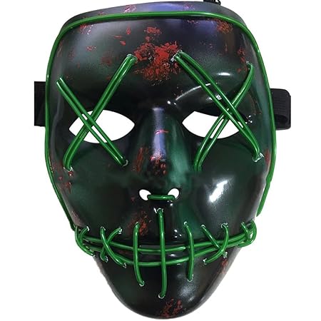 LED Halloween Masken,Erschreckend LED leuchten Maske,Für Festival,Cosplay,Halloween,Kostüm,Batterie Angetrieben(nicht enthalt