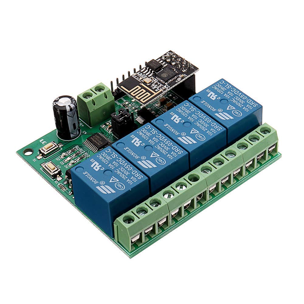 DollaTek 5V ESP8266 Four Channel WiFi Relay IOT Smart Home Cellphone APP Remote Control