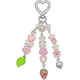 Nalefow Keychain Bag Accessories Cute Cherry Strawberry Flower Keychains Accessories Decor for Keys Bags Purses Gift