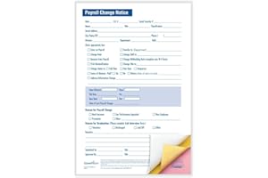 ComplyRight Payroll Change Notice, 3-Part, Small | 5-1/2” x 8-1/2” | HR & Employee Management | 50 Pack