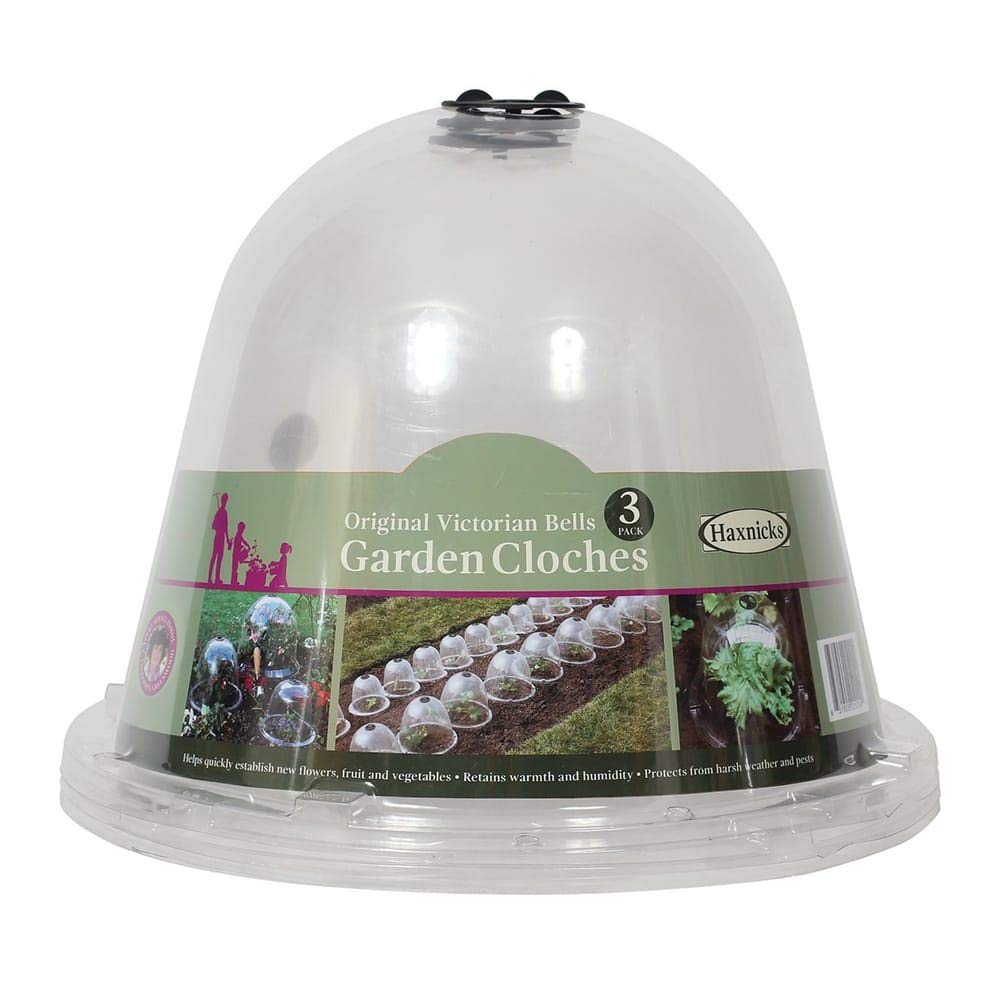 Haxnicks Bell050101 Original Bell Jar Cloches for Warming Garden Soil and Growing Plants, Clear (Pack of 3)