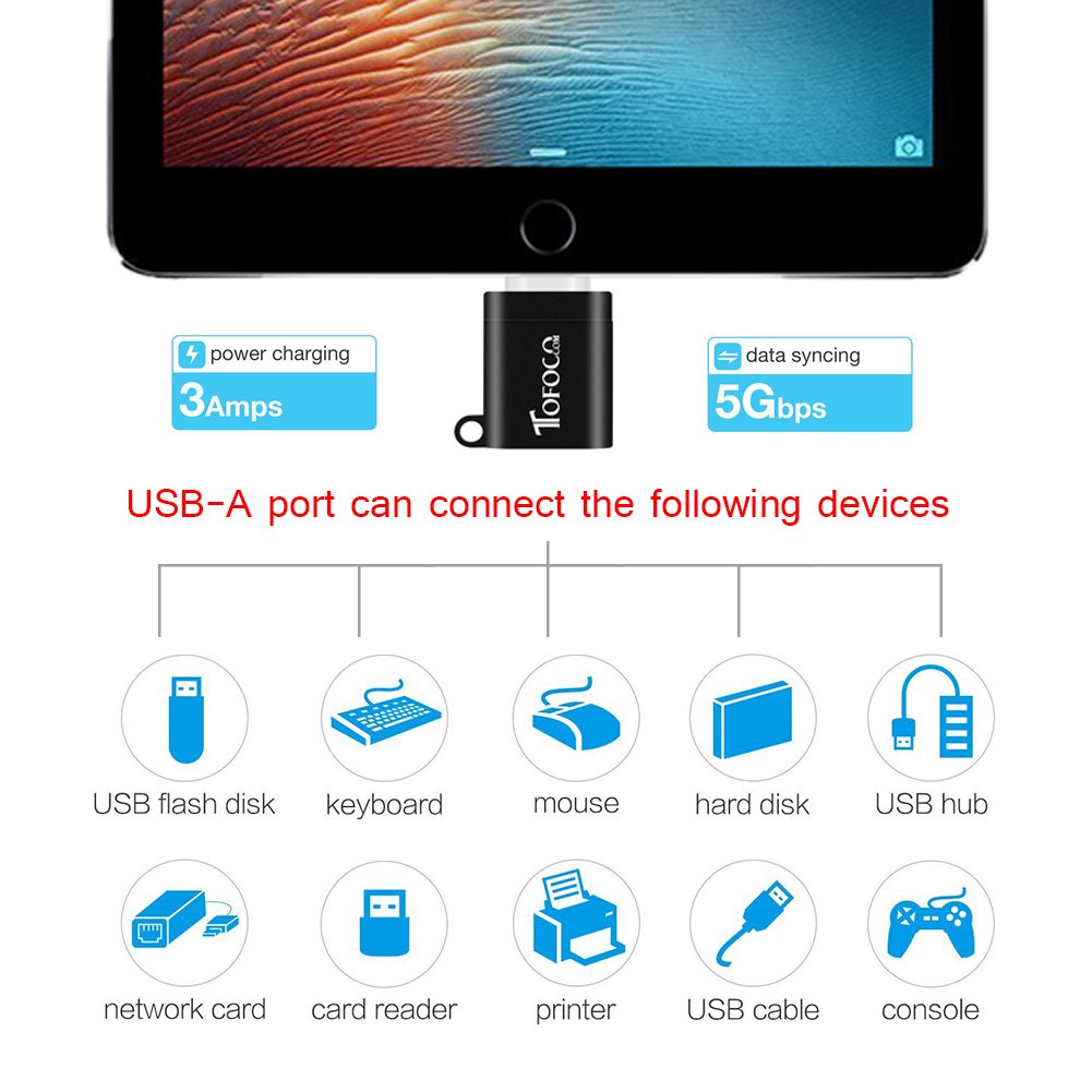 USB C to USB A Adapter 2PCS, USB 3.1 Type C(Thunderbolt 3 Compatible) Port Male Adapter for 2016 MacBook Pro, MacBook 12\