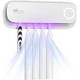 MechMaj Toothbrush Sanitizer Holder for Bathrooms, 5 Slots Toothbrush Sanitizer and Holder, Rechargeable Cordless Wall Mounted Organizer, Toothbrush Cleaner with Drying Function, No-Drilling