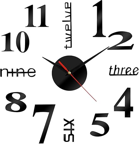 Amazon Co Jp ウォールステッカー ウォールクロック 3d Diy 壁時計 北欧風 お洒落な モノトーンインテリア に合う 時計 掛け時計 壁かけ時計 インテリア 好きのあなたに かけ時計 かけどけい 剥がせるウォールシール かべかけとけい はがせるウォール