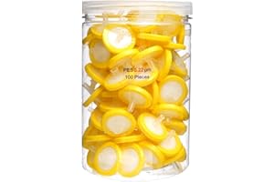 zoomto Syringe Filters Hydrophilic PES Membrane 100PCS, 0.22um Pore Size,13mm Disc Diameter,HPLC and GC Needle Filter, Non-Sterile, High Throughput Lab Filtration, Barreled Packed