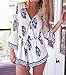 DDSOL Womens Boho Style Deep V-neck Beach Casual Short Jumpsuit Rompers Size S-XL