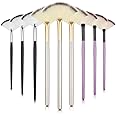 9 Pieces Facial Fan Mask Brushes, Soft Facial Applicator Brushes Tools for Peel Glycolic Makeup for Mud Cream(Champagne, Purple, Black)
